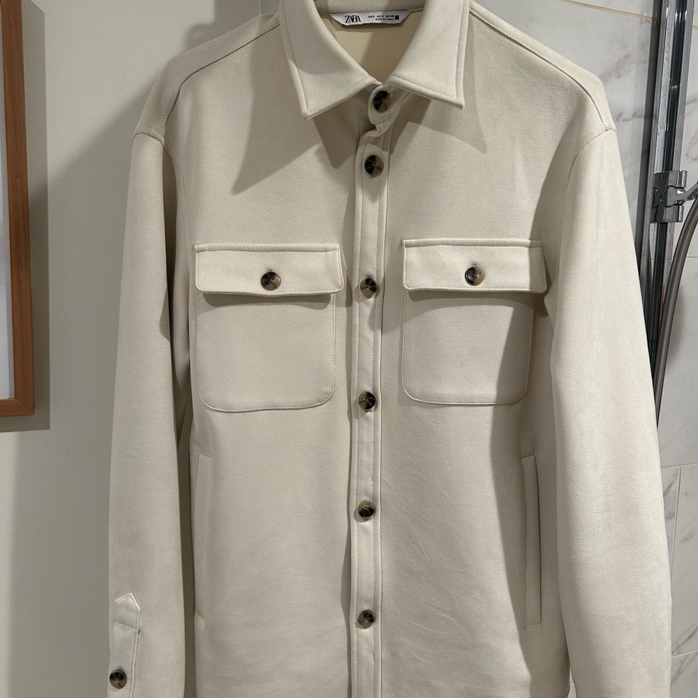 Zara Men's Light Beige OverShirt Jacket